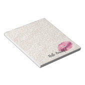 金ゴールドガーリーピーチヒョウ印刷ピンクリップキス ノートパッド (アングル)