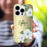 金ゴールドガーリーフローラ水彩Glamモノグラムスクリプト iPhone 16 Proケース<br><div class="desc">シックで洗練素晴らしされた白と金ゴールドグリッターフローラ水色とスクリプフェイクトタイポグラフィとサンパーソナライズされたセリフ型モノグラムイニシャルは、このシックで洗練された携帯電話のケースの上にスタイリッシュ、グラームのブラシ付き金ゴールド箔をオーバーレイエレガント。あなたの名前とモノグラムでパーソナライズ。使用するたびにおもしろいスタイリッシュと文を作成する。友達素晴らしへの贈り物だ！あなたの選択のモノグラムの手紙と名前を入力するだけで、簡単にこの携帯電話のケースをパーソナライズすることができる。質問や要望があれば私に連絡して下さい。</div>