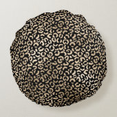 金ゴールドガーリーブラックグラムレオパード印刷 ラウンドクッション (裏面)