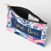 金ゴールドガールボス花柄最高のボスEVER アクセサリーポーチ (見開き)