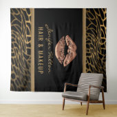 金ゴールドキスをするコンテンポラリー唇 タペストリー (インサイチュ(横))