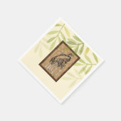 金ゴールドキスをするブラウンギラフェス動物園ベビーシャワー スタンダードカクテルナプキン (角)