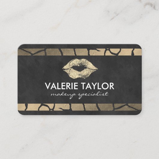 金ゴールドキスダブルラックスストライプアポイントメント 予約カード (正面)