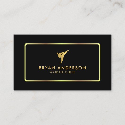 金ゴールドキックボクシング – 武術アーツビジネスカード 名刺 (正面)