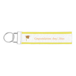 金ゴールドキャップタッセル年名追加の卒業キーホルダー リストバンドキーホルダー