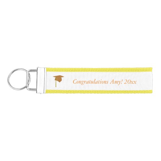 金ゴールドキャップタッセル年名追加の卒業キーホルダー リストバンドキーホルダー (鍵左)