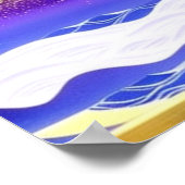 金ゴールドキャップ山の横に海のポスター ポスター (角)