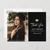 金ゴールドキャップ感謝していブラックユー卒業 ポストカード (正面/裏面)