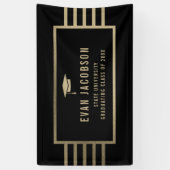 金ゴールドキャップ編集可能カラー卒業バナー 横断幕 (縦)