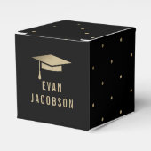 金ゴールドキャップ編集可能カラー卒業パーティー特典ボックス フェイバーボックス (正面サイド)