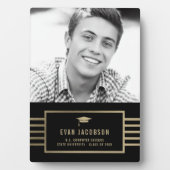 金ゴールドキャップ編集可能カラー卒業プラーク フォトプラーク (正面)