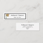 金ゴールドキャップ、卒業名挿入カード スキニー名刺 (正面/裏面)