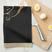 金ゴールドキャビアロゴ/キッチンタオル キッチンタオル (四つ折り)