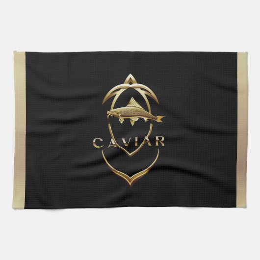 金ゴールドキャビアロゴ/キッチンタオル キッチンタオル (横)