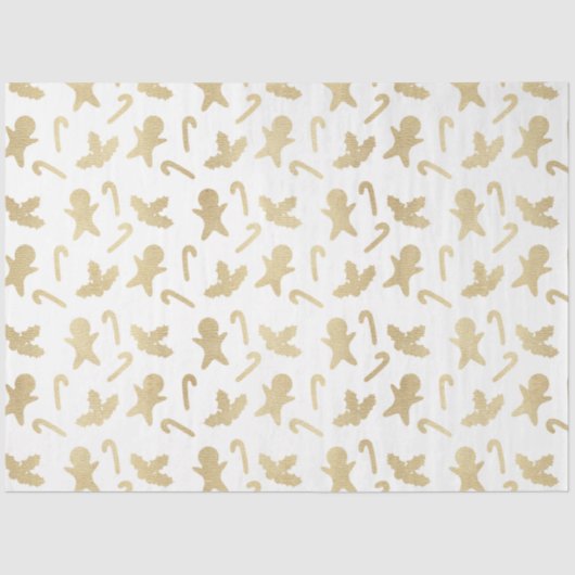 金ゴールドキャンディカネスジンジャーブレッドマンホワイトクリスマス 薄葉紙 (正面)