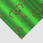 金ゴールドキャンディキャンズとグリーンクリスマスのホリー 薄葉紙 (詳細)