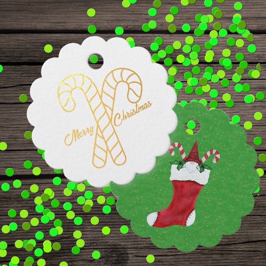 金ゴールドキャンディキャンズレッドストッキング格言メリークリスマス フェイバータグ