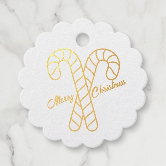 金ゴールドキャンディキャンズレッドストッキング格言メリークリスマス フェイバータグ (正面)