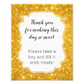 金ゴールドキャンディビュッフェ赤ちゃんシャワーサイン フォトプリント            (正面)