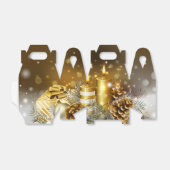 金ゴールドキャンドルクリスマスエレガントホリデー フェイバーボックス (折り畳みなし)