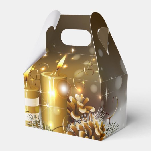 金ゴールドキャンドルクリスマスエレガントホリデー フェイバーボックス (正面サイド)
