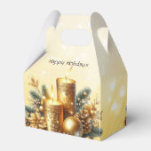 金ゴールドキャンドルクリスマスホリデーギフトボックス フェイバーボックス (裏面サイド)