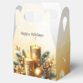 金ゴールドキャンドルクリスマスホリデーギフトボックス フェイバーボックス (オープン)