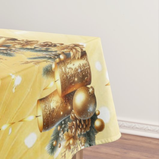 金ゴールドキャンドルクリスマスホリデーテーブルクロス テーブルクロス (インサイチュ)