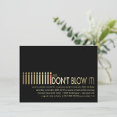 金ゴールドキャンドルサプライズ誕生日パーティーの招待 招待状 (スタンド正面)