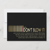 金ゴールドキャンドルサプライズ誕生日パーティーの招待 招待状 (正面)