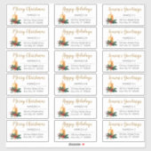 金ゴールドキャンドルフローラクリスマスホリデー住所 シール (シート)