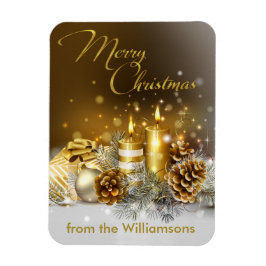 金ゴールドキャンドルメリークリスマスホリデー マグネット