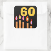金ゴールドキャンドル60誕生日 スクエアシール (バッグ)