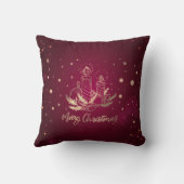 金ゴールドキャンドル,ボール,松の木の枝,緑の休日 クッション (裏面)