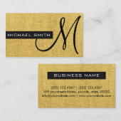 金ゴールドキャンバスエレガントモノグラム 名刺 (正面/裏面)