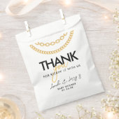 金ゴールドキューバリンクチェーンヒップホップベビーシャワー フェイバーバッグ (クリップ留めされた状態)