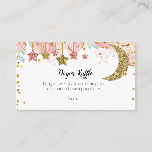 金ゴールドキラキラおむつラッフル エンクロージャーカード (正面)