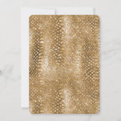 金ゴールドキラキラしたスネークスキン動物の釉薬 招待状 (裏面)