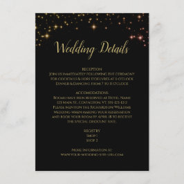 金ゴールドキラキラと星のブラック結婚詳細 エンクロージャーカード