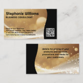 金ゴールドキラキラキラキラのボケ | QRコード 名刺 (正面/裏面)