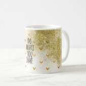 金ゴールドキラキラハートが好きなことをする コーヒーマグカップ (正面右)