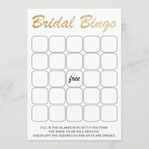 金ゴールドキラキラブライダルシャワービンゴゲーム 招待状