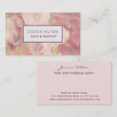 金ゴールドキラキラ抽象芸術パステル水色洗仏水 名刺 (正面/裏面)