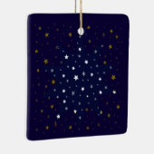 金ゴールドキラキラ星と青空の白い星 セラミックオーナメント (右)
