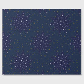 金ゴールドキラキラ星と青空の白い星 ラッピングペーパー (フラット)