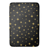 金ゴールドキラキラ星ブラックバスマット バスマット (正面縦)
