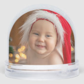 金ゴールドキラキラ輝くクリスマス写真スノーグローブ (裏面)