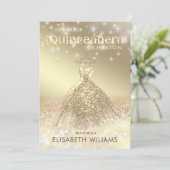 金ゴールドキラキラ輝くドレスグラデーションキンセアニラ 招待状 (スタンド正面)