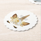 金ゴールドキラキラ輝くユニコーン ペーパーコースター (アングル)