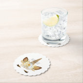 金ゴールドキラキラ輝くユニコーン ペーパーコースター (インサイチュ)